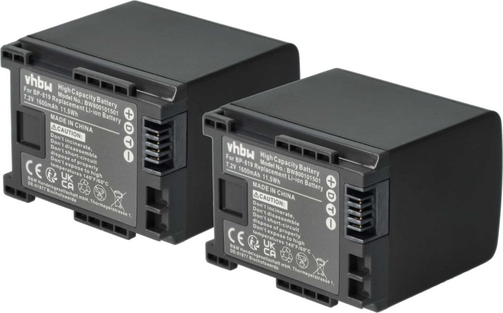 vhbw 2x Akku kompatibel mit Canon Legria HF M41, HF M46, HF Produktbild 