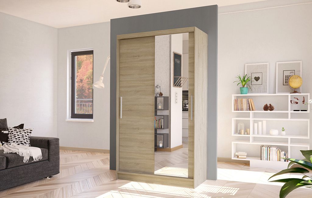 Moderner Kleiderschrank BRUNO 6 – Breite 100 cm, Produktbild 