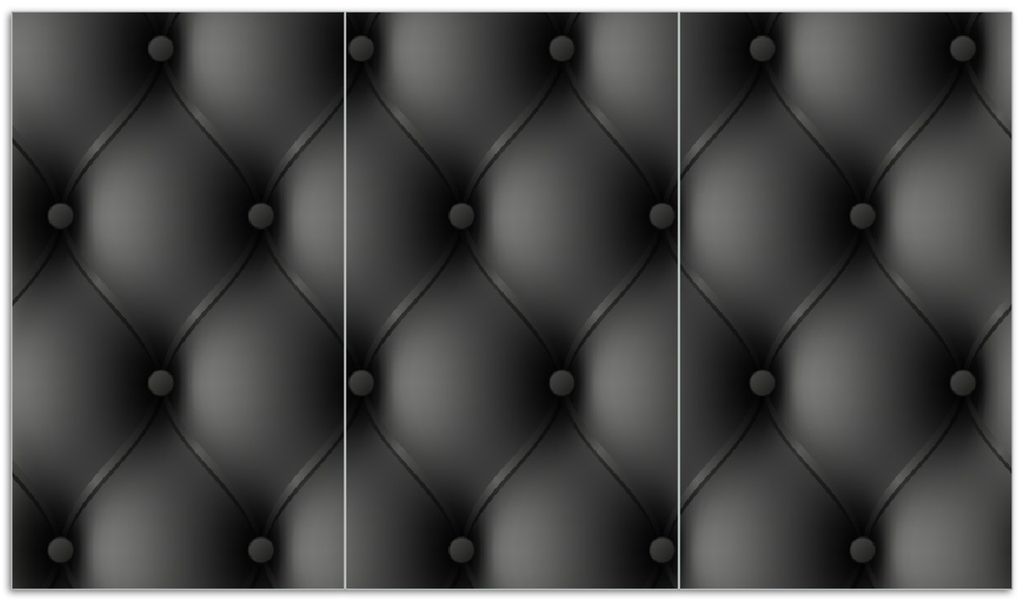 Wallario Herdabdeckplatte aus Glas, Größe 90 x 52 cm 3-teilig, Motiv Schwarze Ledertür