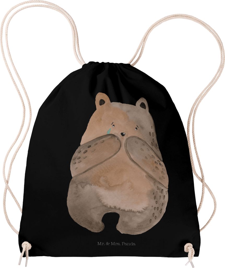Mr. & Mrs. Panda Beutel Bär Verlust - Schwarz - Geschenk, gymnastiktasche, Stoffbeutel, Trauer Trauergeschenk Traurig Trösten Trost Liebeskummer,...