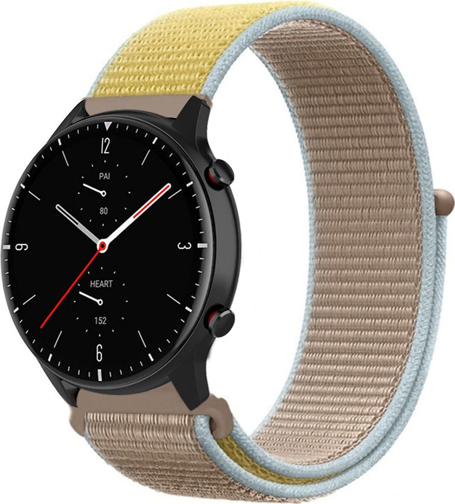Strap-it Amazfit GTR 2 Nylonarmband (Kamel)
