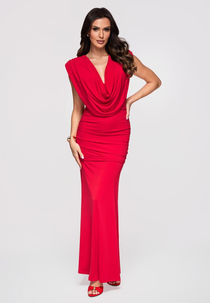 LARICA Abendkleid Maxi figurbetont elegant LA-OM-DLR370 red XS