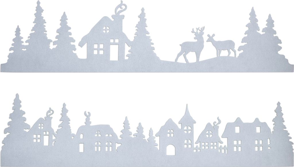 Fensterbild Winterlandschaft im 2er Set - Deko Häuserzeile Produktbild 