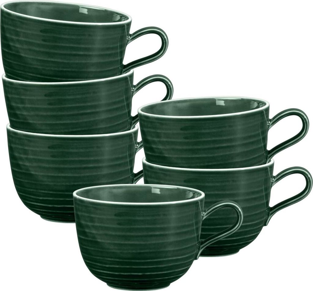 Seltmann Weiden Terra Milchkaffeetasse 400 ml moosgrün 6er Set