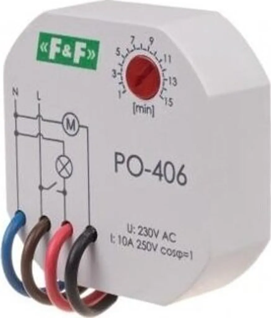Automazione Bagno: Relè a Tempo PO-406 F&F 10A 230V a Incasso