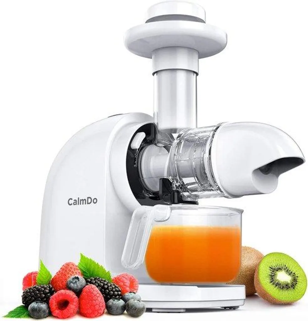 Extracteur de jus à froid vertical blanc silencieux pour cure détox
