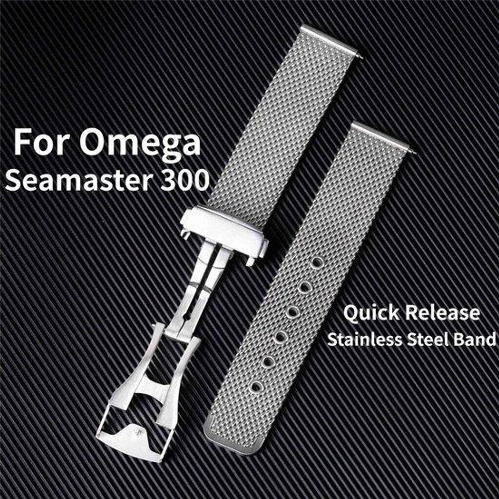 Bracelet en mailles d'acier de 22 mm, couleur argent, pour Image du produit 