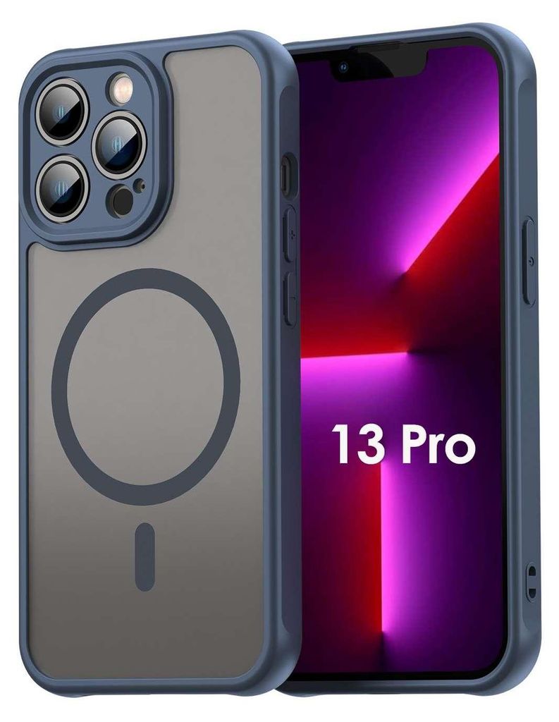 Handyhülle für Apple iPhone 13 Pro Matt Case Schutzhülle Kratzfest Passgenau Blau