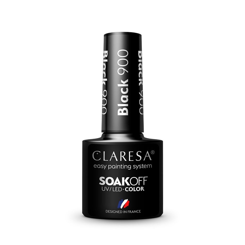 Claresa Soak Off UV/LED Color Lakier hybrydowy 900 Black, Zdjęcie produktu 1