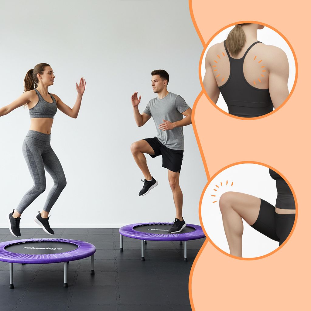 Relaxdays Indoor Trampolin – Faltbares Minitrampolin In Lila, 95 Cm Durchmesser, Bis 100 Kg Belastbar, 8 Rutschfeste Füsse, Für Ganzkörper-Workout & Koordination Ab 14 Jahren