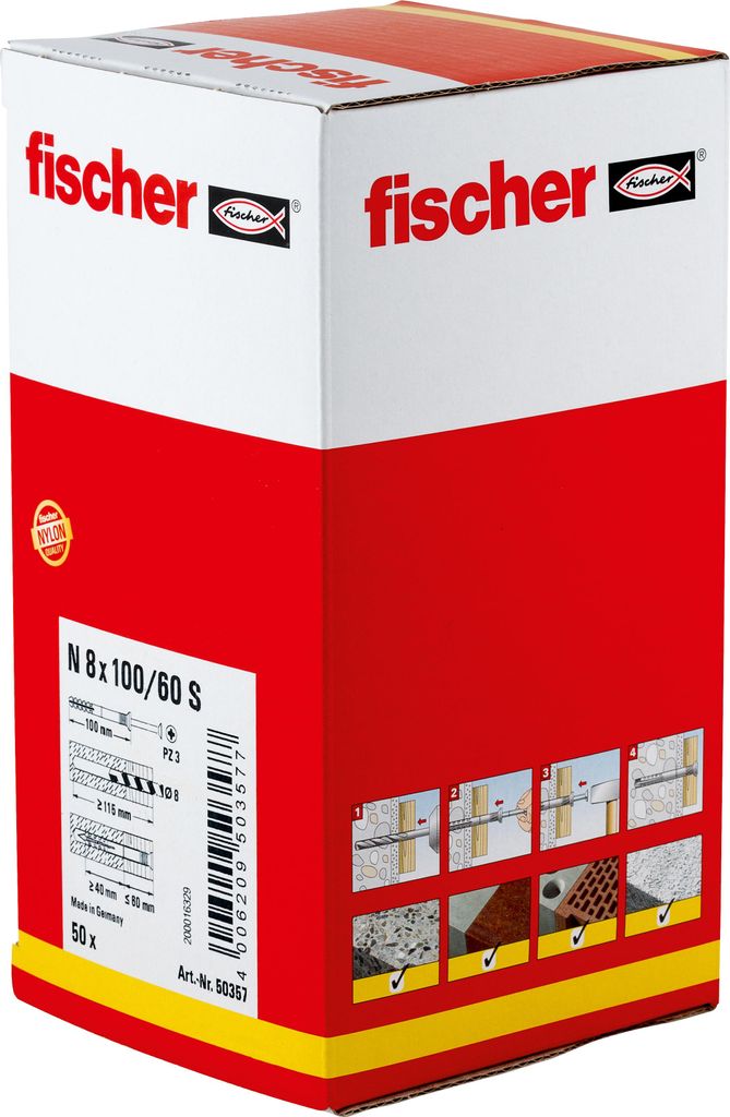 cheville à clouer fischer R 88503 N-S 8x100/ 60 vis acier Image du produit 