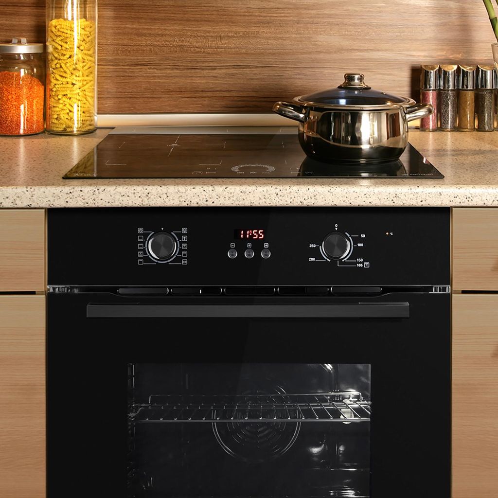 KKT KOLBE Autarkes Herdset | 60cm Einbaubackofen BO8005FB | 59cm Induktionskochfeld IH85904FZ | Grill | Heißluft | Automatik-Timer | 2-fach Wärme...