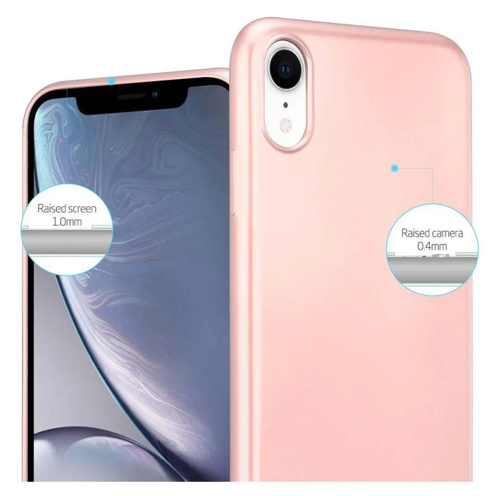 Tybaker Creative - Cover per iPhone XR, motivo: foglia d'oro, veri fiori, in silicone, trasparente, antiurto, antigraffio, per iPhone XR 02, piccoli fiori rosa