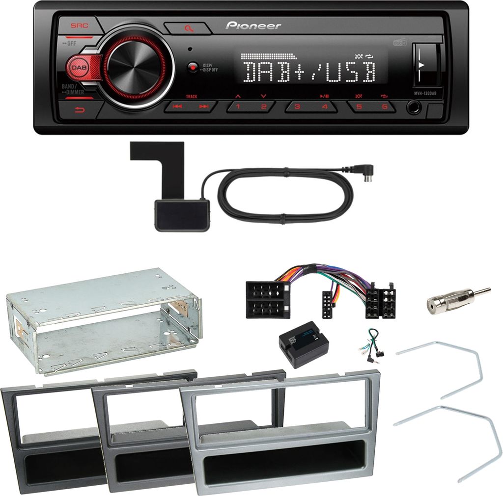 Pioneer MVH-130DAB Digitalradio USB Einbauset für Opel Vectra C Signum Corsa Combo