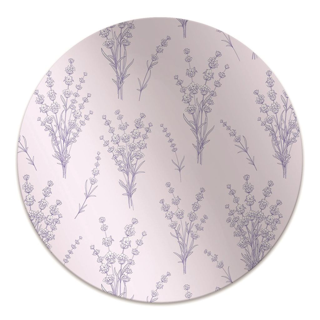 Rundmatte - Stuhlunterlage Bürostuhlunterlage - Rund Ø 100 cm - Bodenmatte - Fußmatte - Lavendelblumen