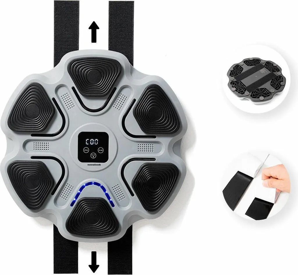Machine de boxe musicale Bluetooth avec lumières LED et 9 modes de vitesse