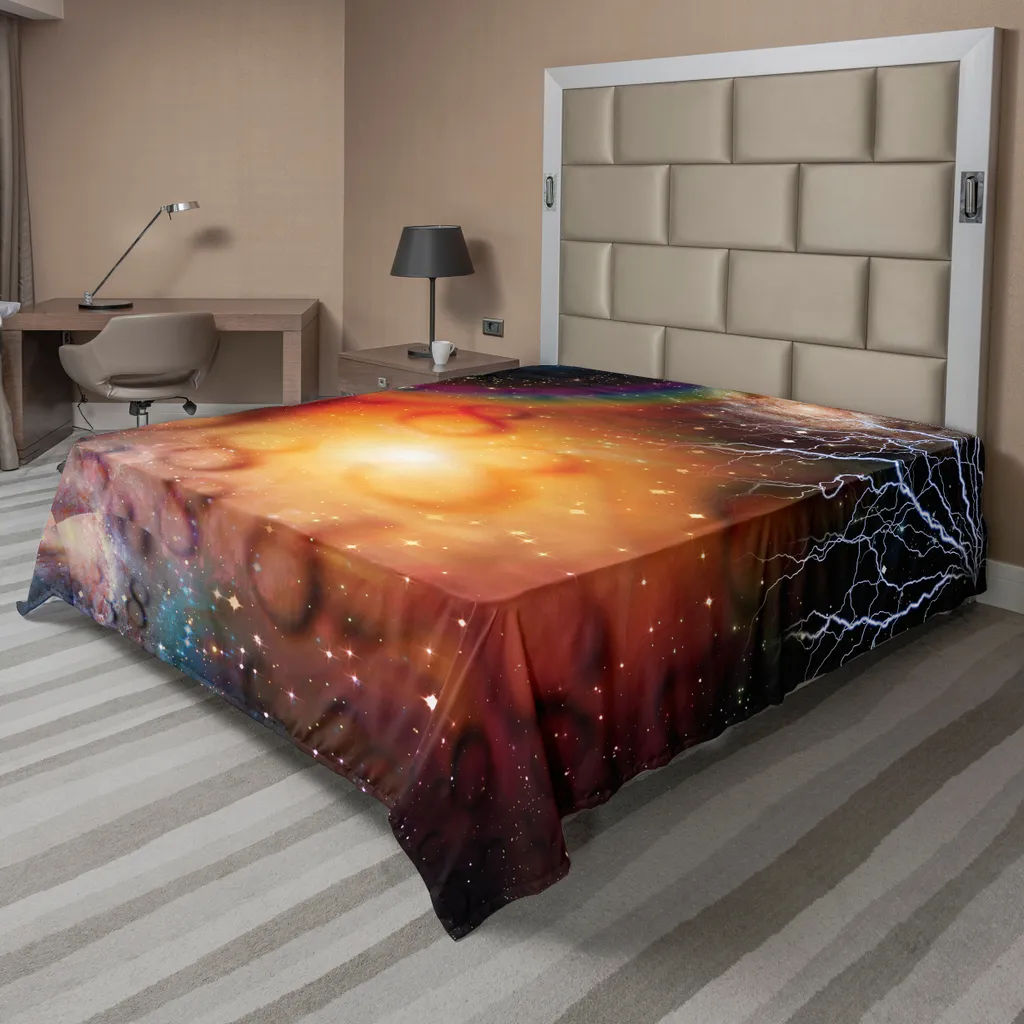Drap plat ABAKUHAUS Astrologie 260x228 cm en tissu doux Multicolore