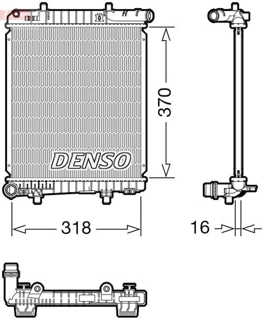Radiateur DENSO DRM07062 haute efficacité thermique pour Peugeot 108