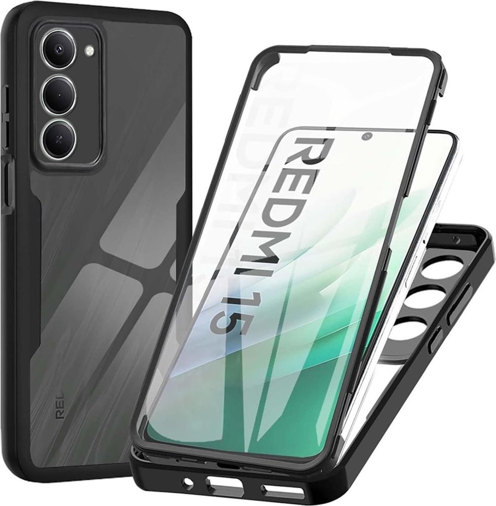 A phone case and a phone are shown, with the phone case disassembled to show how it fits.
