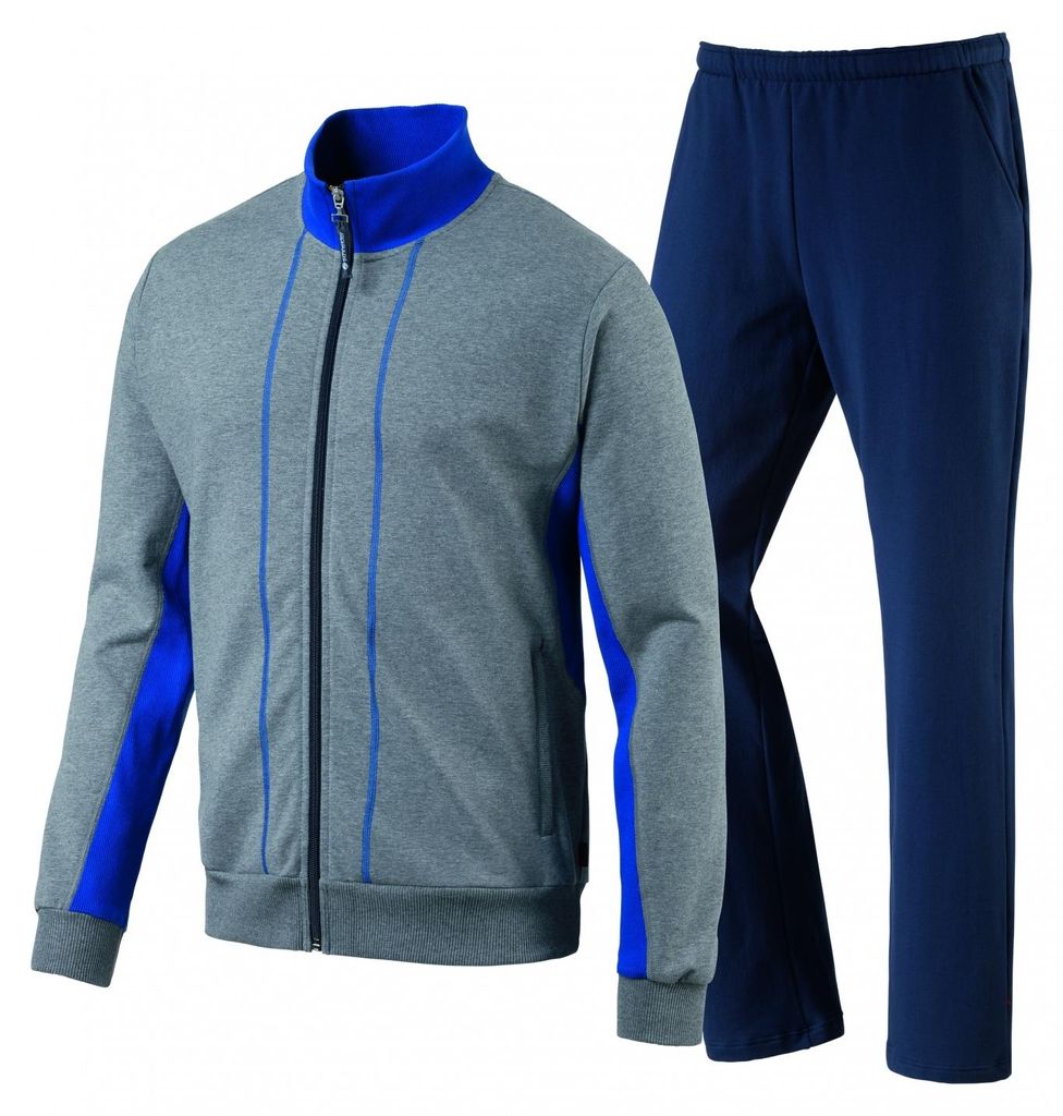 SCHNEIDER SPORTSWEAR ETIENNEM-Anzug Herren Trainingsanzug grau/blau grau/blau 58