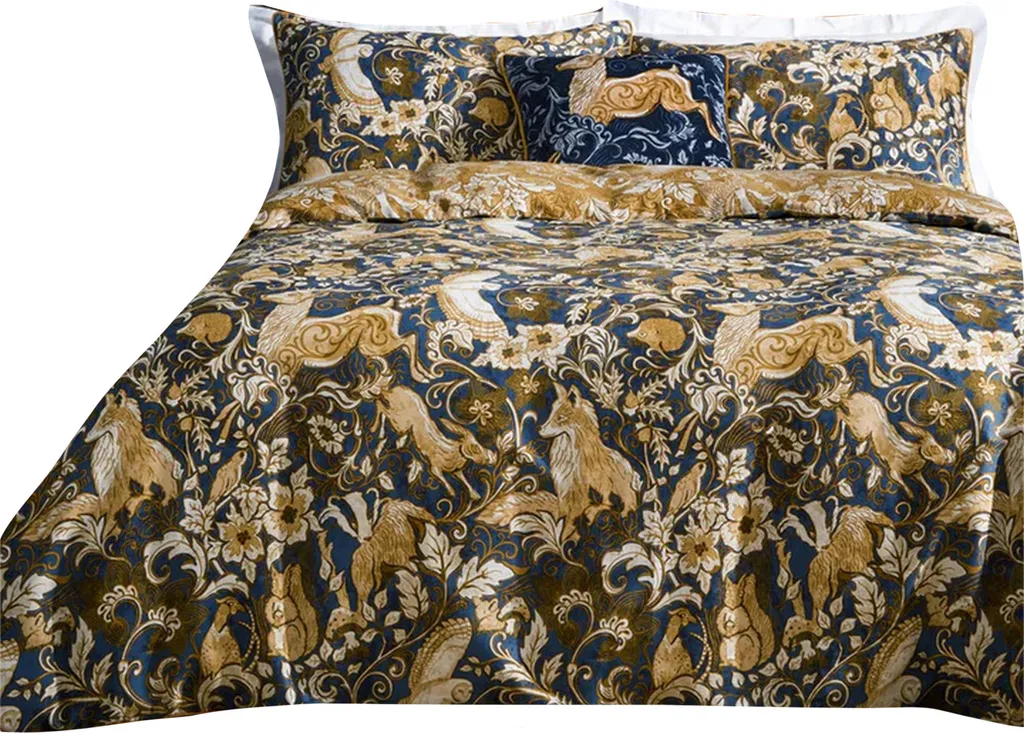 Parure Lit Double Coton Bleu Harewood British : Confort et Douceur