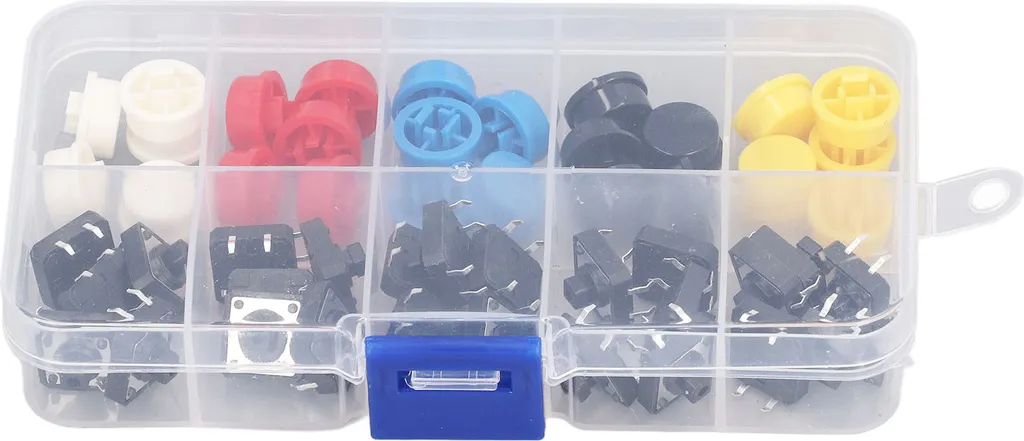 Stock 25x Interruttore Tact 12mm 4 Pin con Tappi - Offerta PCB SMD