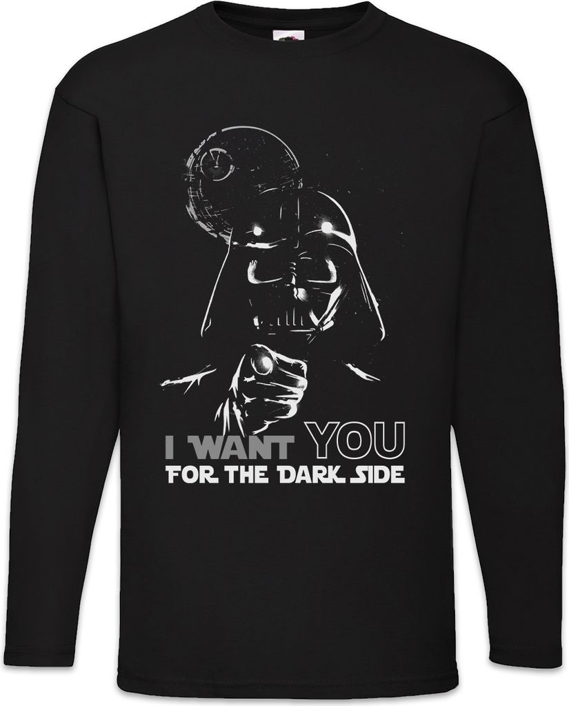 Urban Backwoods I Want You For The Dark Side, Langarm T-Shirt, Farbe: Schwarz, Größe: 5XL