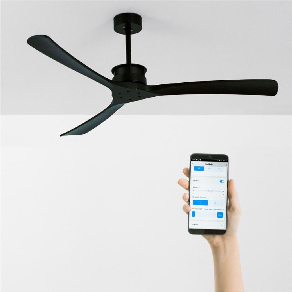 WIND LARGE - Leiser Deckenventilator 40W Ø152 cm 100% Holz