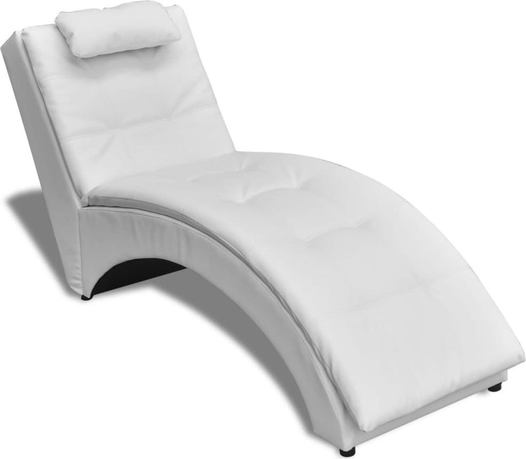 "2026 Promotion" Chaiselongue mit Kissen Weiß Kunstleder - Recamieren CC2254