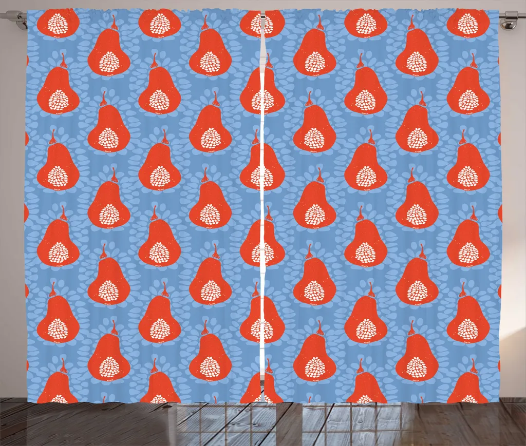 Rideau de Salon Universel à Boucles avec Motif Fruité 280 x 225 cm