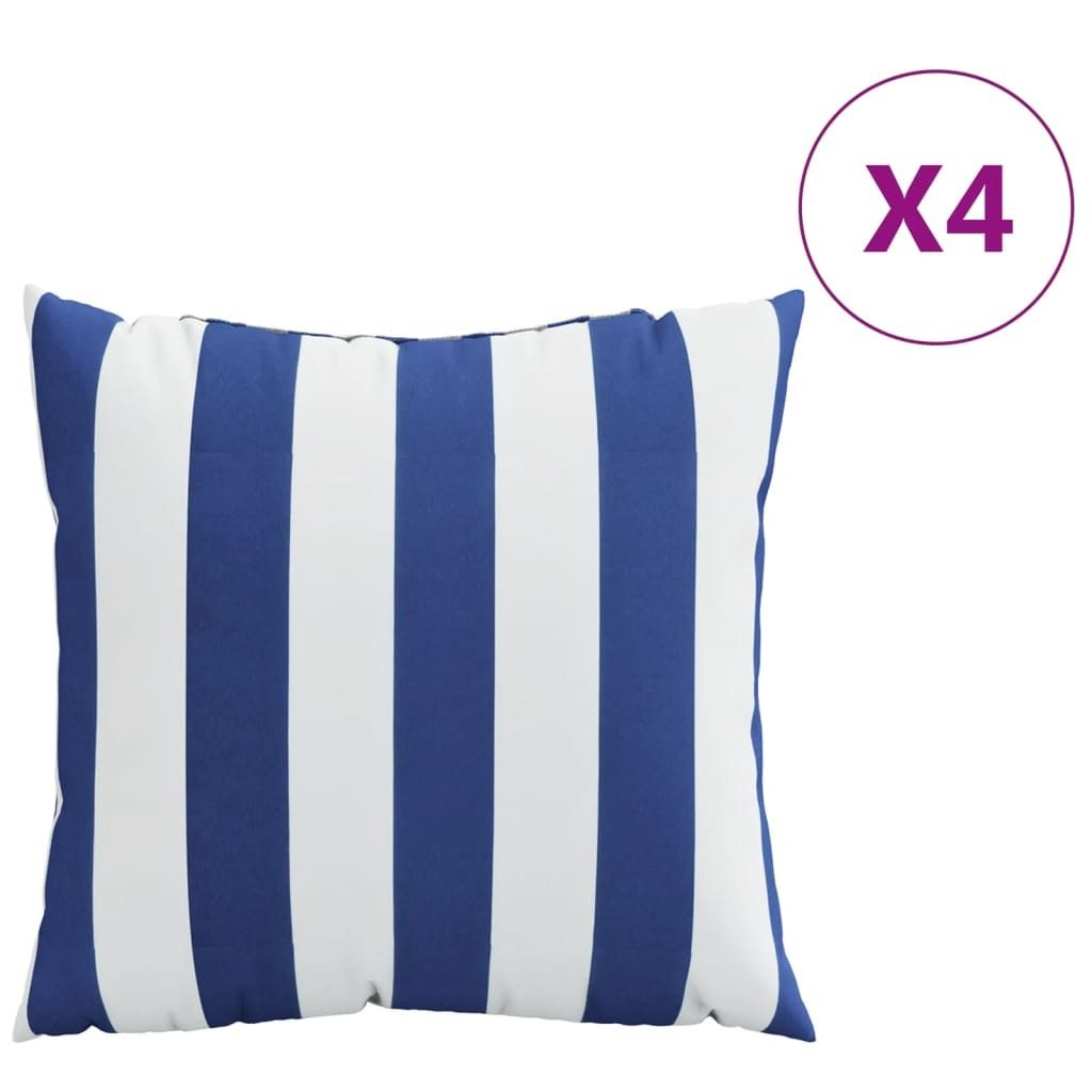 Zierkissen 4 Stk. Blau und Weiß 40x40 cm Stoff