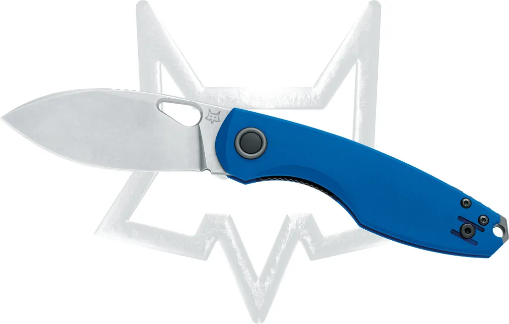 Couteau FOX Kilin en acier N690 finition Stonewashed et manche Bleu