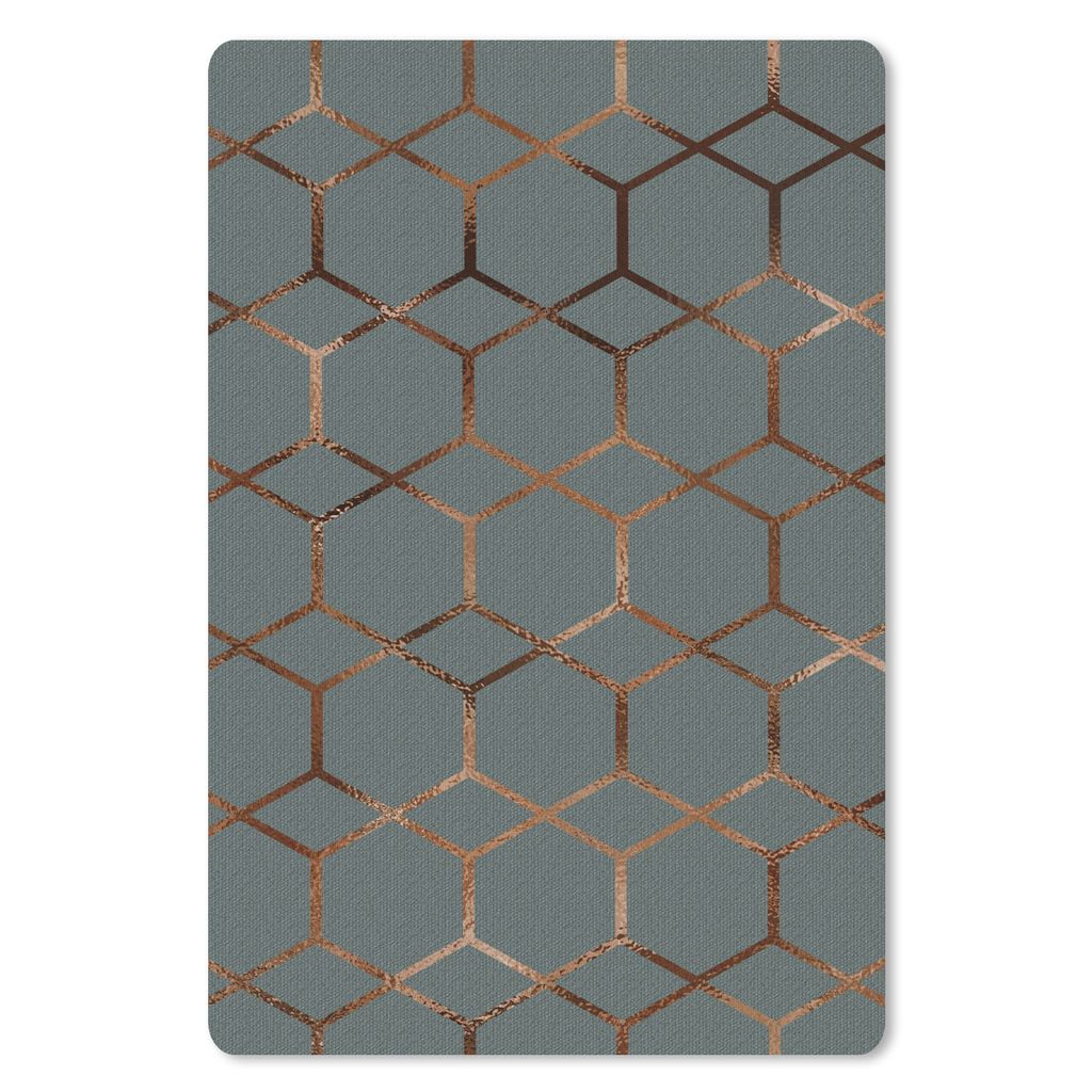 MuchoWow Mauspad Mousepad Muster - Blau - Bronze 40x60 cm - Mousepads - Maus Mat - Pad - Mausunterlage - Schreibtisch Accesoire