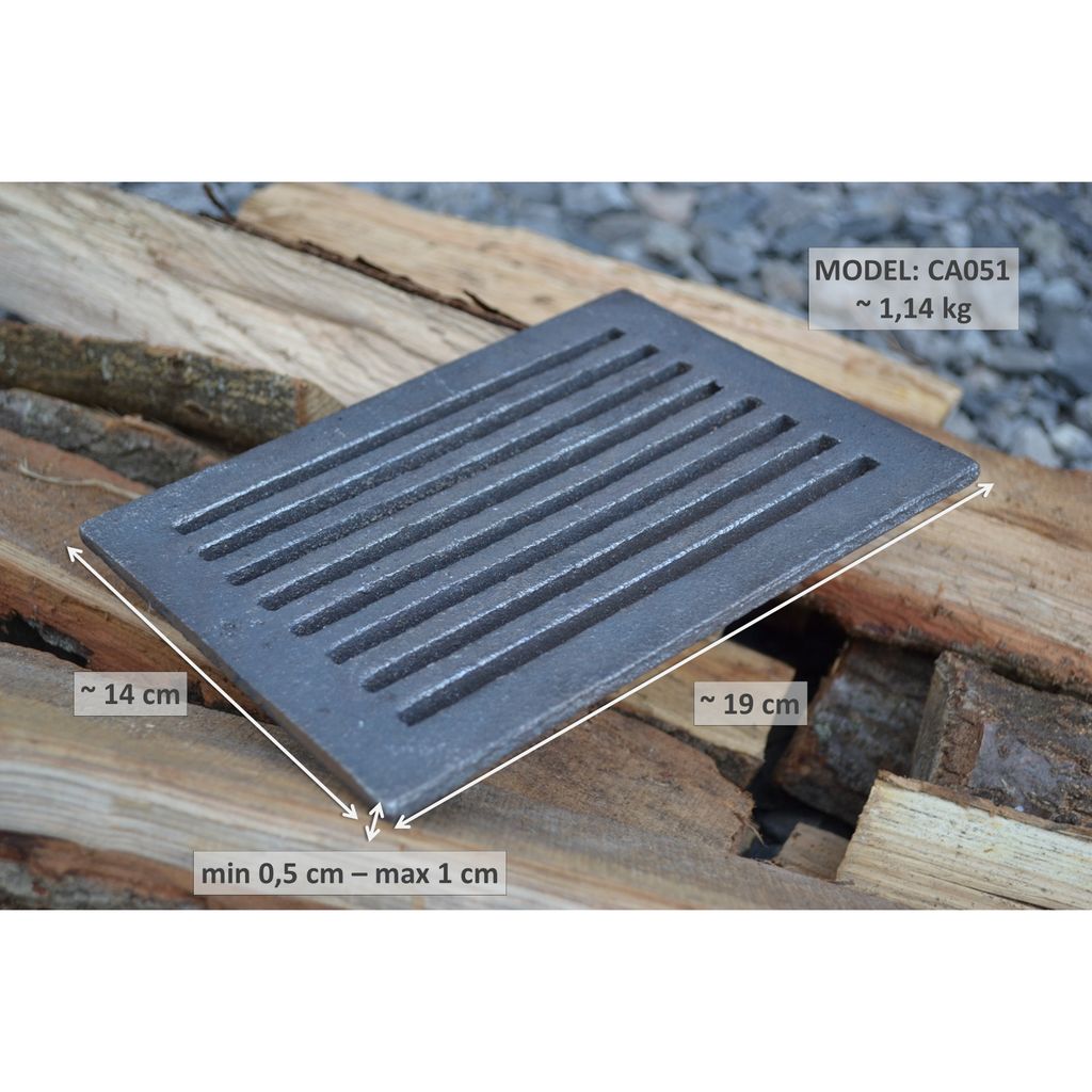 SEZAM - Ofenrost 19 x 14 cm Gusseisen Gussrost Kaminrost Produktbild 