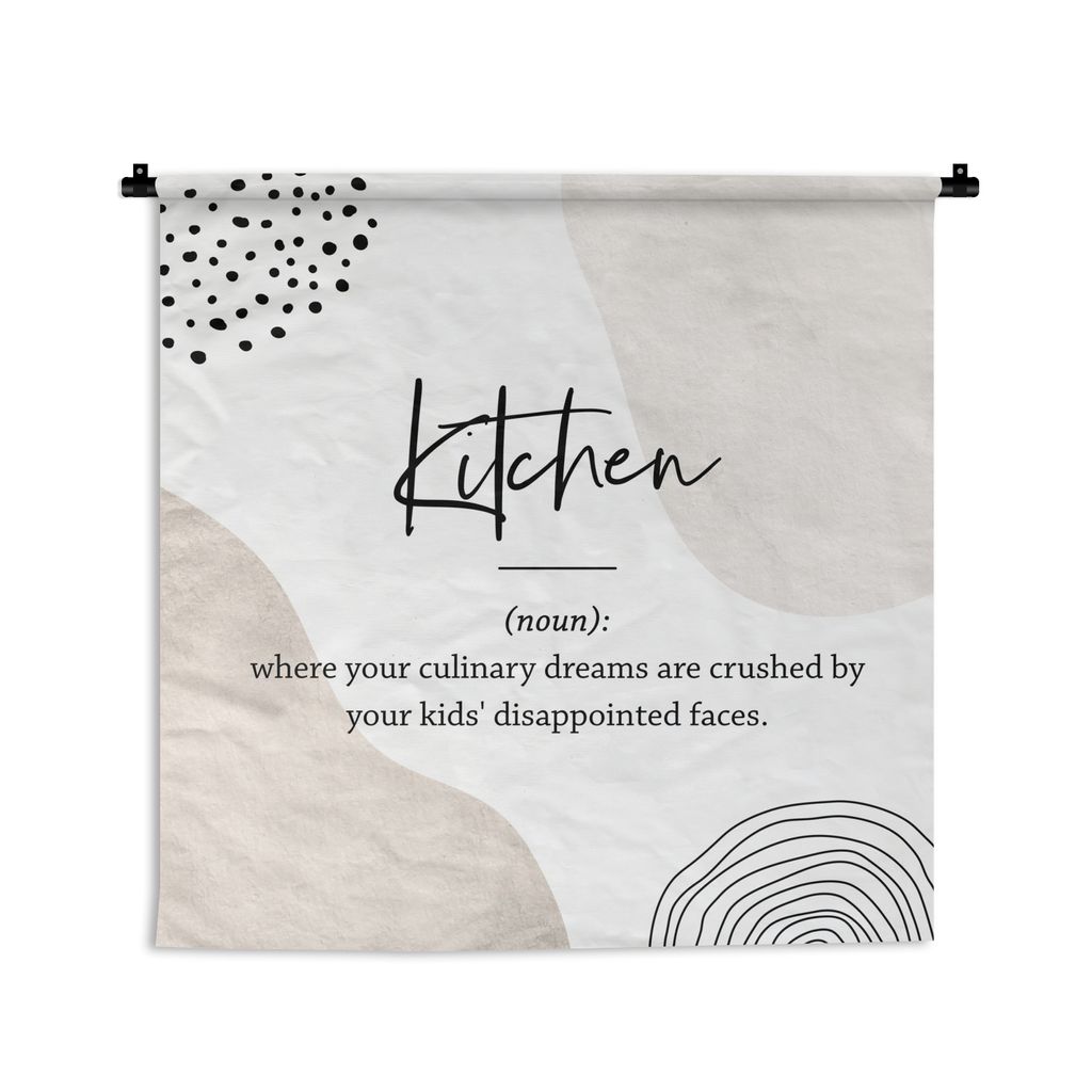 MuchoWow Wandteppich Wandbehang Sprichwörter - Definition Küche - Zitate - Küche - Wörterbuch 60x60 cm Tapisserie Dekoration Wandtuch - Dekor...