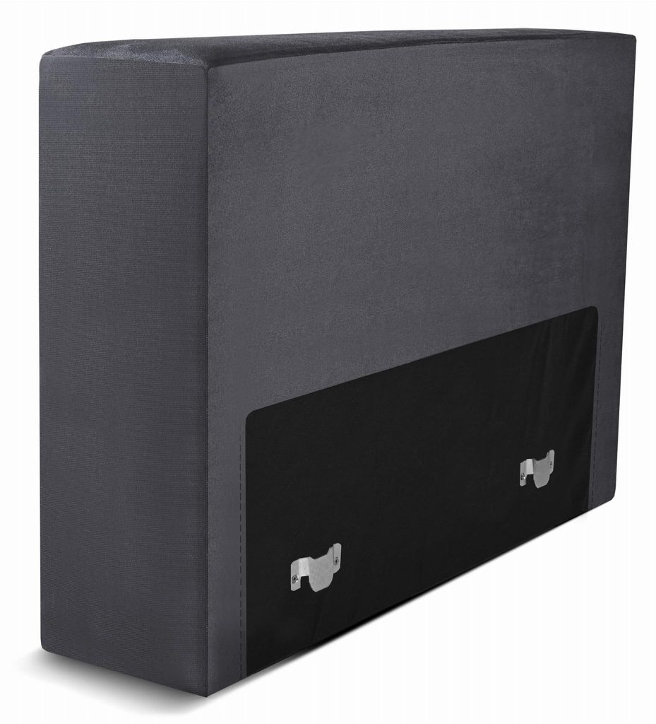 Modul: gepolsterte Rückenlehne 80 LEON in Graphit mit Metallverbindern - Segment für modulares Möbelset
