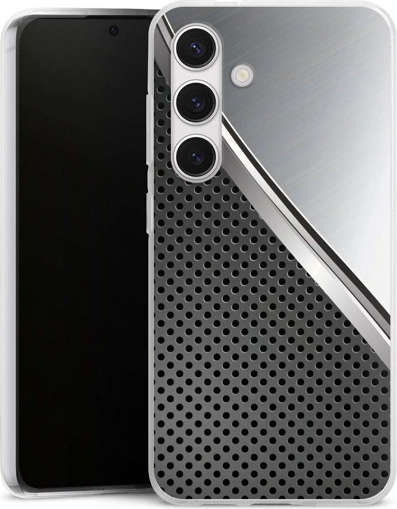 DeinDesign Handyhülle für Samsung Galaxy S24 Silikon Hülle Case Smartphone Schutzhülle Carbon Metall Stahl