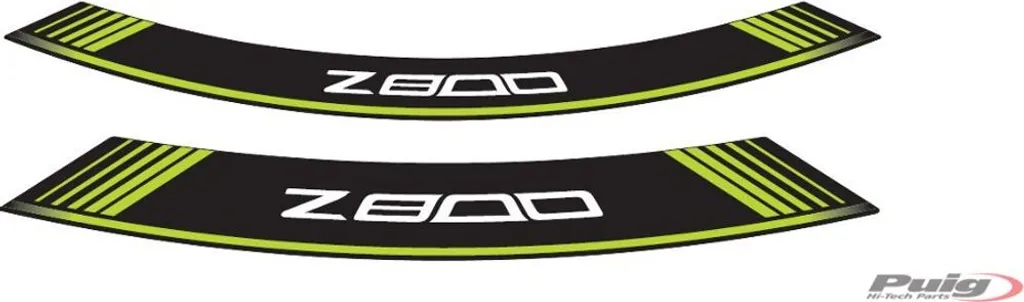 Autocollants de jantes moto verts PUIG 6561V spécial KAWASAKI Z800