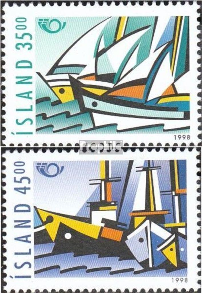Briefmarken Island 1998 Mi 884-885 (kompl.Ausg.) postfrisch NORDEN: Seefahrt
