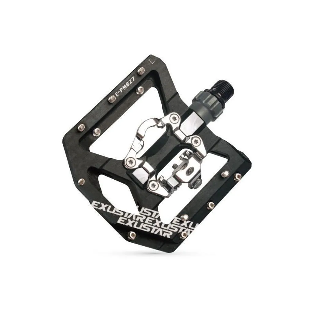 Pédale click Exustar MTB noir avec axe robuste 9/16 pouces