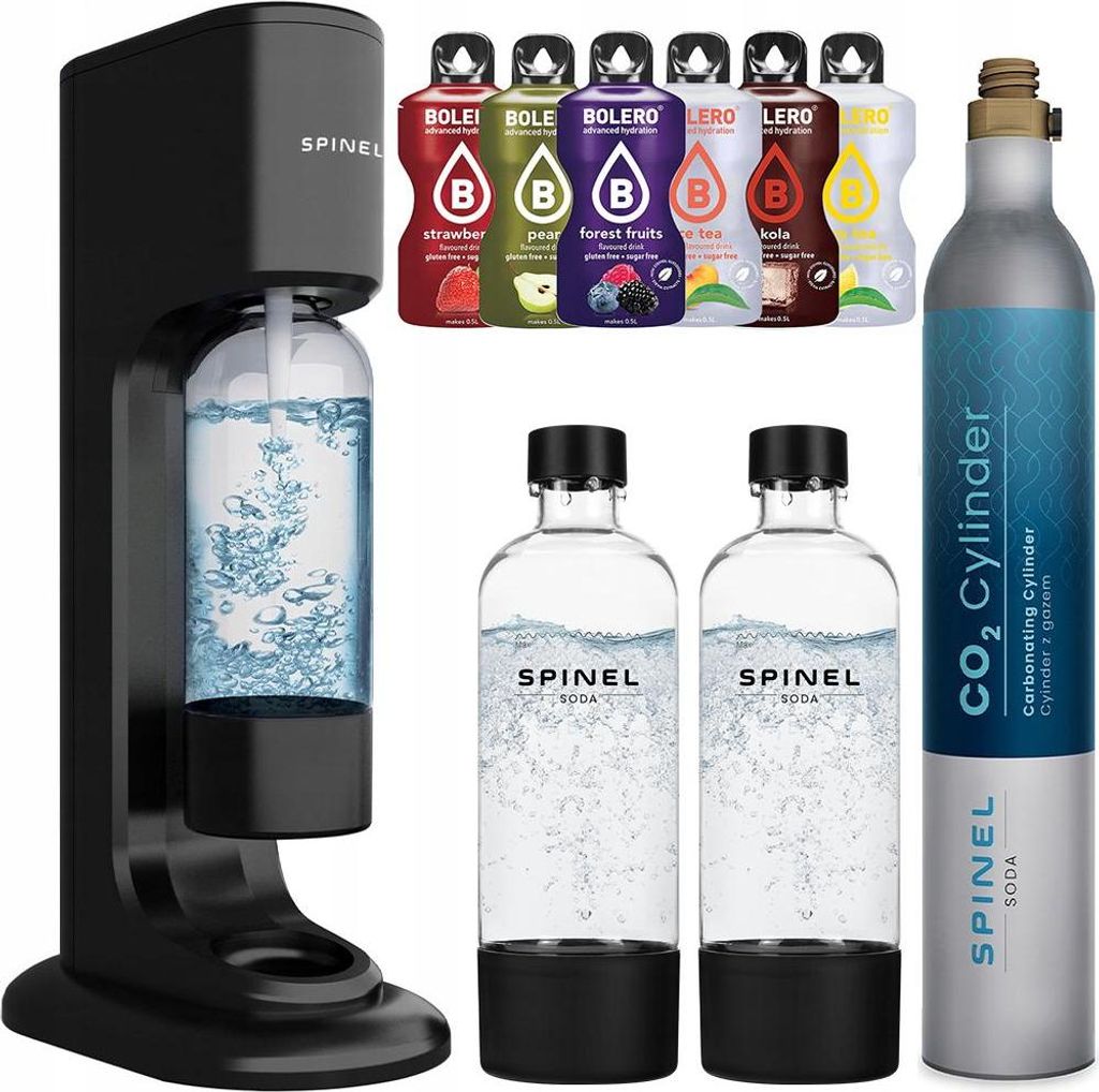Spinel Soda BubbleON Wassersprudler Set mit 2 Flaschen Bolero CO2