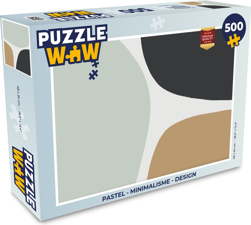 MuchoWow Puzzle 500 Teile Pastell - Minimalismus - Gestaltung - 500 Teile - Kinder - Selberbauen - Puzzlespiele