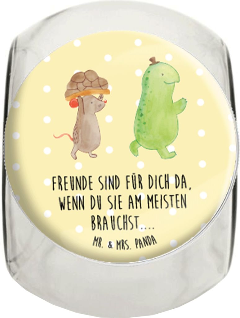 Mr. & Mrs. Panda Bonboniere Schildkröte Maus L 870ml - Gelb Pastell - Geschenk, Freunde, Teedose, Vorratsglas, schraubglas, Süßigkeitenglas, Kaf...