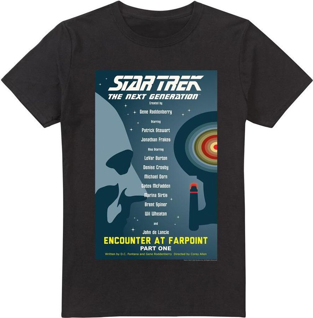 Star Trek - "The Next Generation Season 1 Episode 1" T-Shirt für Herren TV13953 (XXL) (Schwarz)