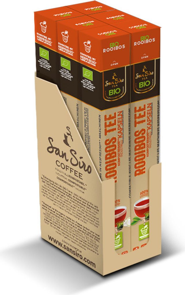 San Siro Bio Rooibos-Tee - CO2 neutral produziert - nachhaltig und umweltfreundlich - 60 Kapseln
