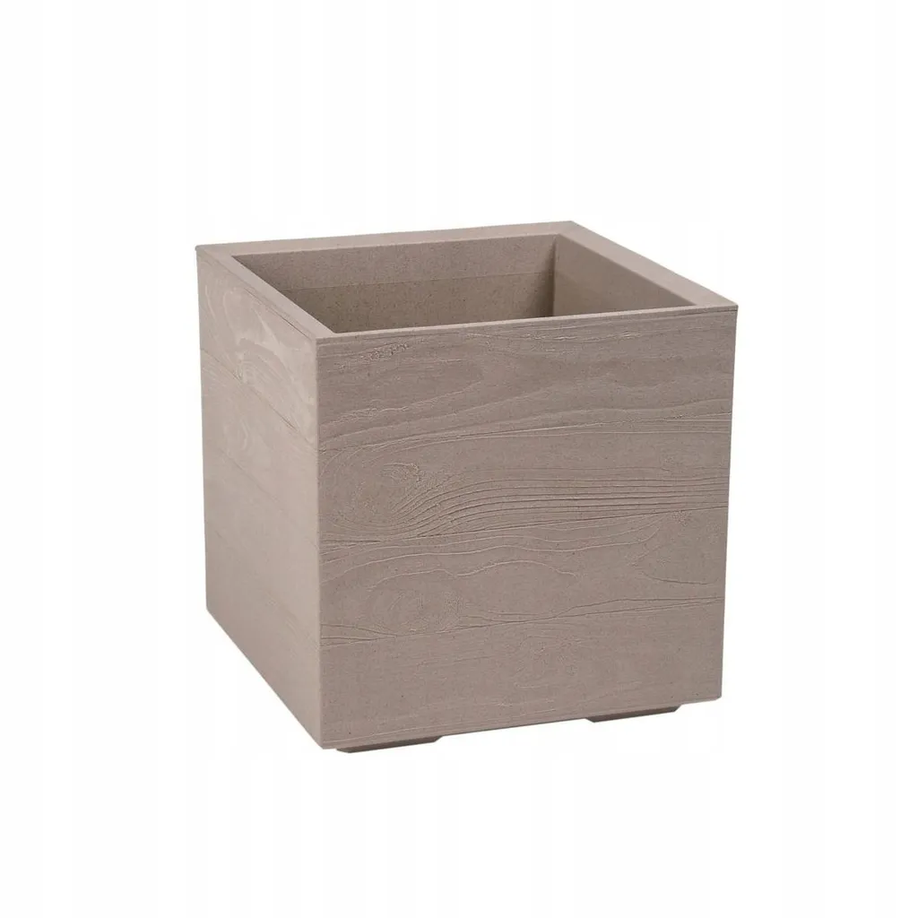 Pot de fleurs Karo Eco Coffee 40x40cm en bois et café coloris Latte