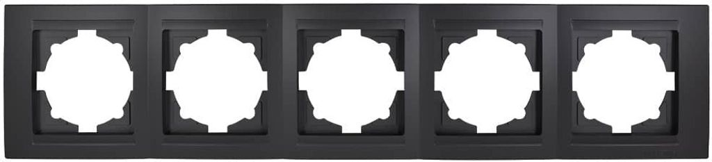 Gunsan Moderna 5-fach Rahmen für 5 Steckdosen Schalter Dimmer Schwarz