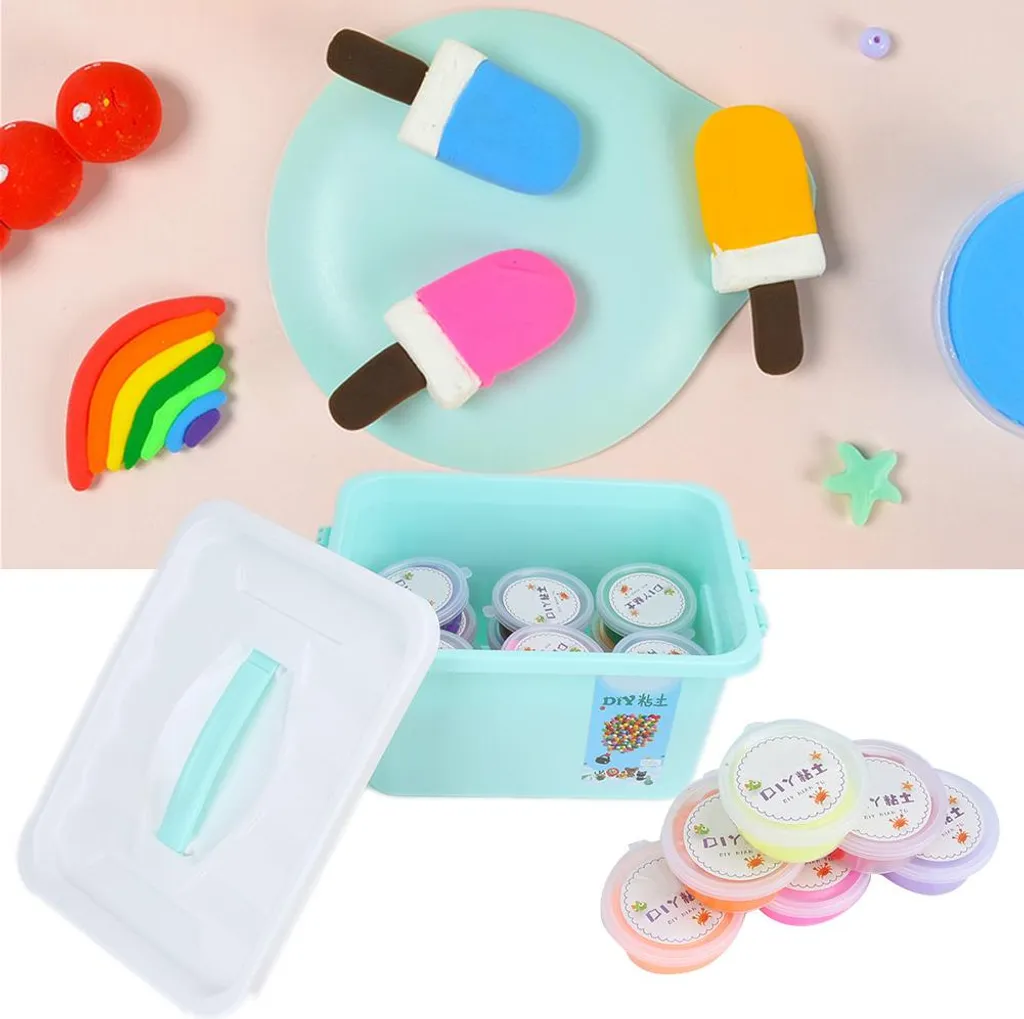 Kit créatif de pâte à modeler 24 couleurs et accessoires éducatifs DIY