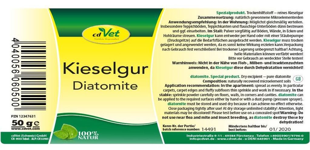 Diatomee in polvere vet. 50 g Immagine del prodotto 