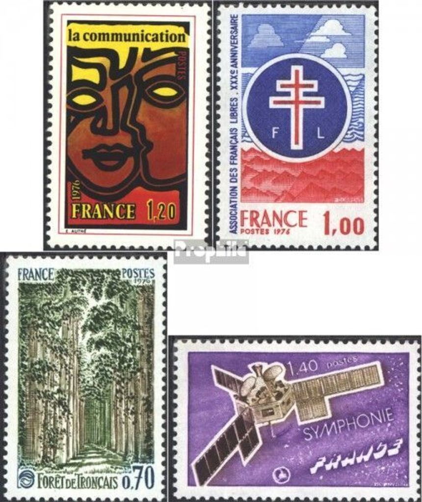 Briefmarken Frankreich 1976 Mi 1968,1969,1970,1971 (kompl.Ausg.) postfrisch Kommunikation